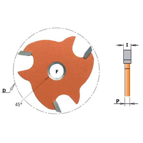 CMT Slot Cutter with 45° Bore - 3mm