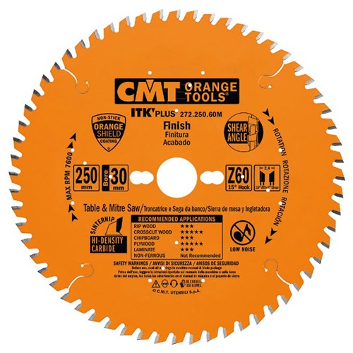 CMT ITK Plus Crosscut Blade - 250mm - 60 Tooth
