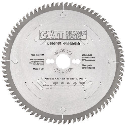 CMT Xtreme Fine Finishing Blade - 250mm - 80 Tooth