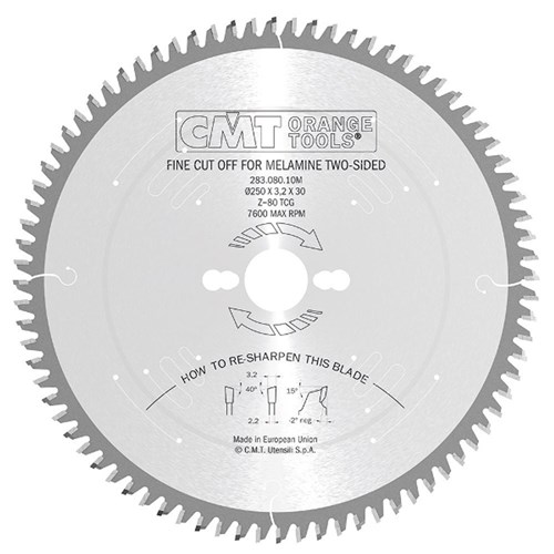 CMT Industrial Fine Cut-Off Blade - 250mm - 80 Tooth
