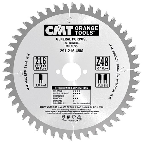 CMT Crosscut Saw Blade - 25mm Bore