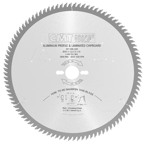 CMT Industrial Non-Ferrous Metal and Laminated Panel Blade - 300mm - 96 Tooth
