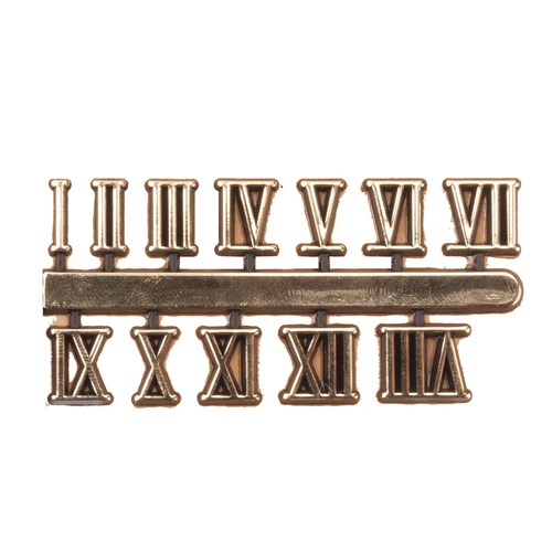 Carbatec Clock Number Set - Roman - Gold 3/8