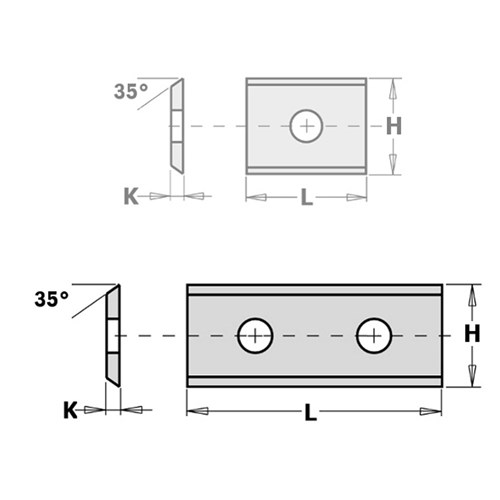 CMT Standard Indexable Knives with 2 Cutting Edges - 30x12x1.5mm