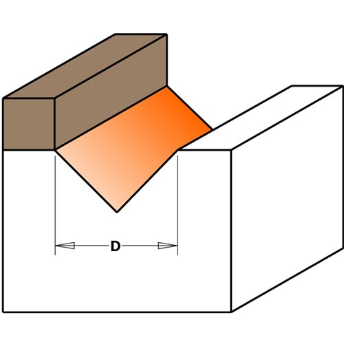 CMT V-Groove Bit w/bearing - 1/2 diameter 1/4
