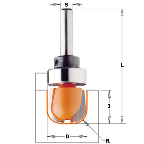 CMT Bowl-Tray Bit with Bearing - 19mm Diameter 1/2