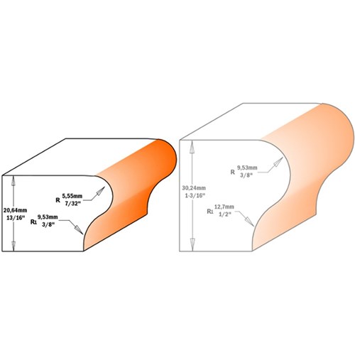CMT Window Sill and Finger Pull Router Bit - Small