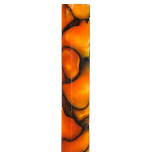 Carbatec Large Acrylic Pen Blank - Orange / Pearl Marble
