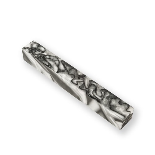 Carbatec Large Acrylic Pen Blank - Black Smokey Swirl