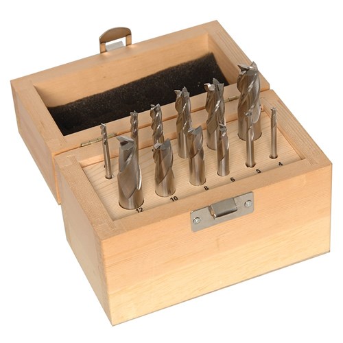 Carbatec Boxed End Mill Set - HSS