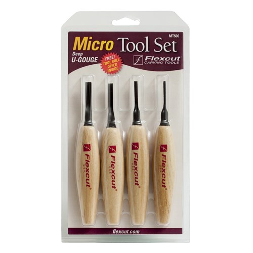 Flexcut Deep U Gouge Micro Tool Set