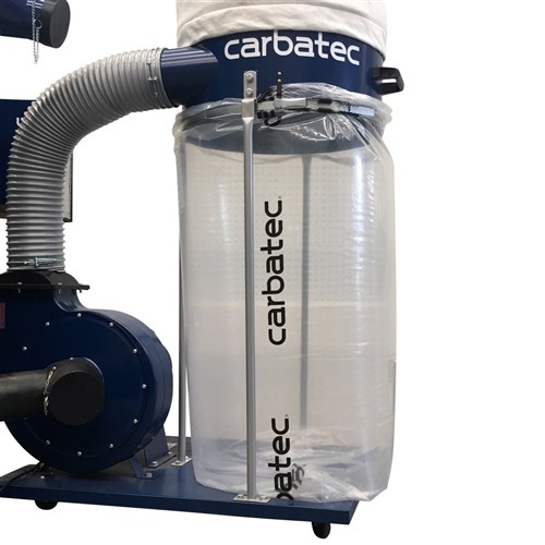 Carbatec Plastic Collection Bags - Pk of 10 - Suits drum diameters up to 510mm - 1250mm Long