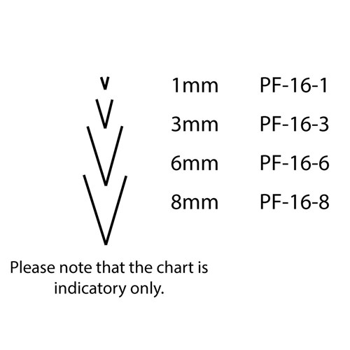 Pfeil V 35° Straight Gouge - 8mm - #16
