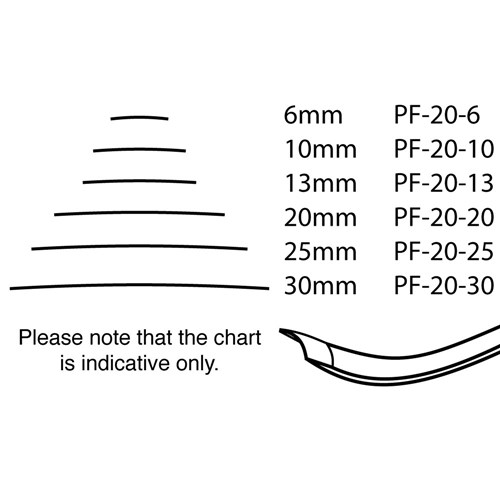 Pfeil Reverse Bent Gouge Chisel - 25mm - #20