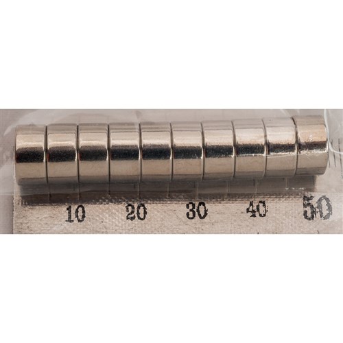 Carbatec Rare Earth Magnets - 10mm x 5mm - Pk 10