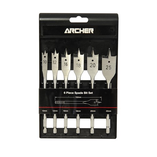 Carbatec 6 Pce Spade Bit Set